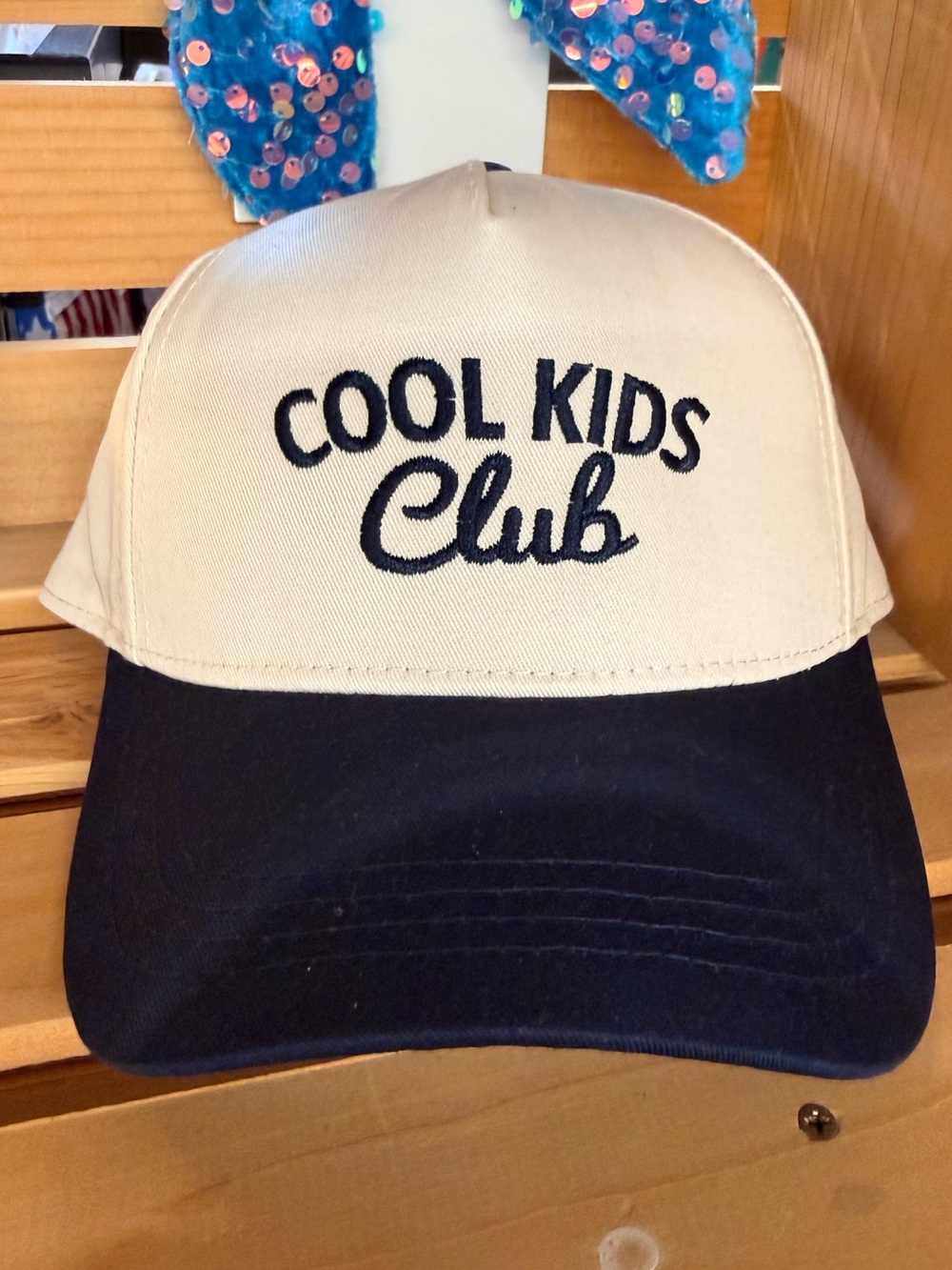 Cool Kids Club Two-Tone Baseball Cap - Black & Cream